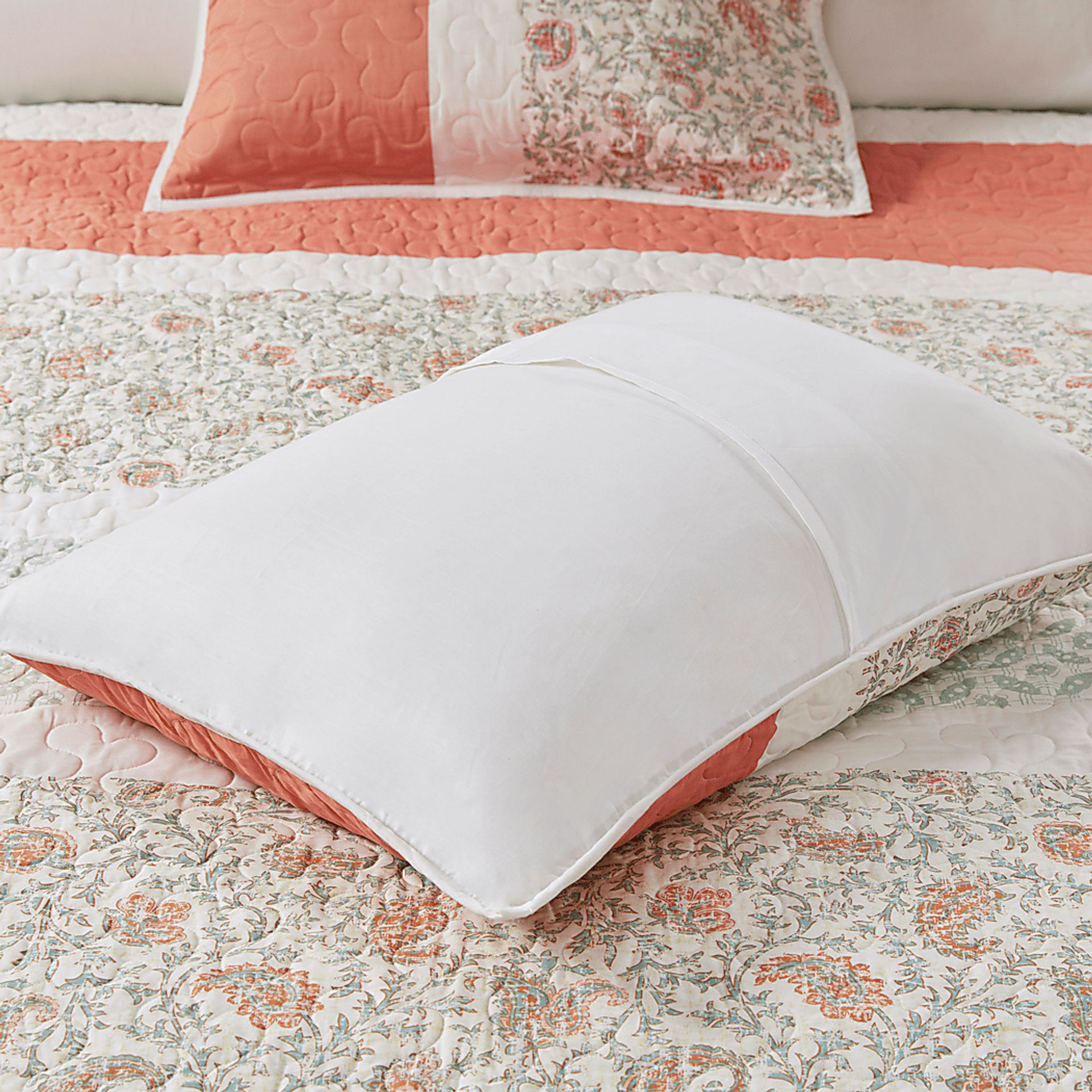 Marjory Coral 6 Pc Full/Queen Quilt Set - Image 7