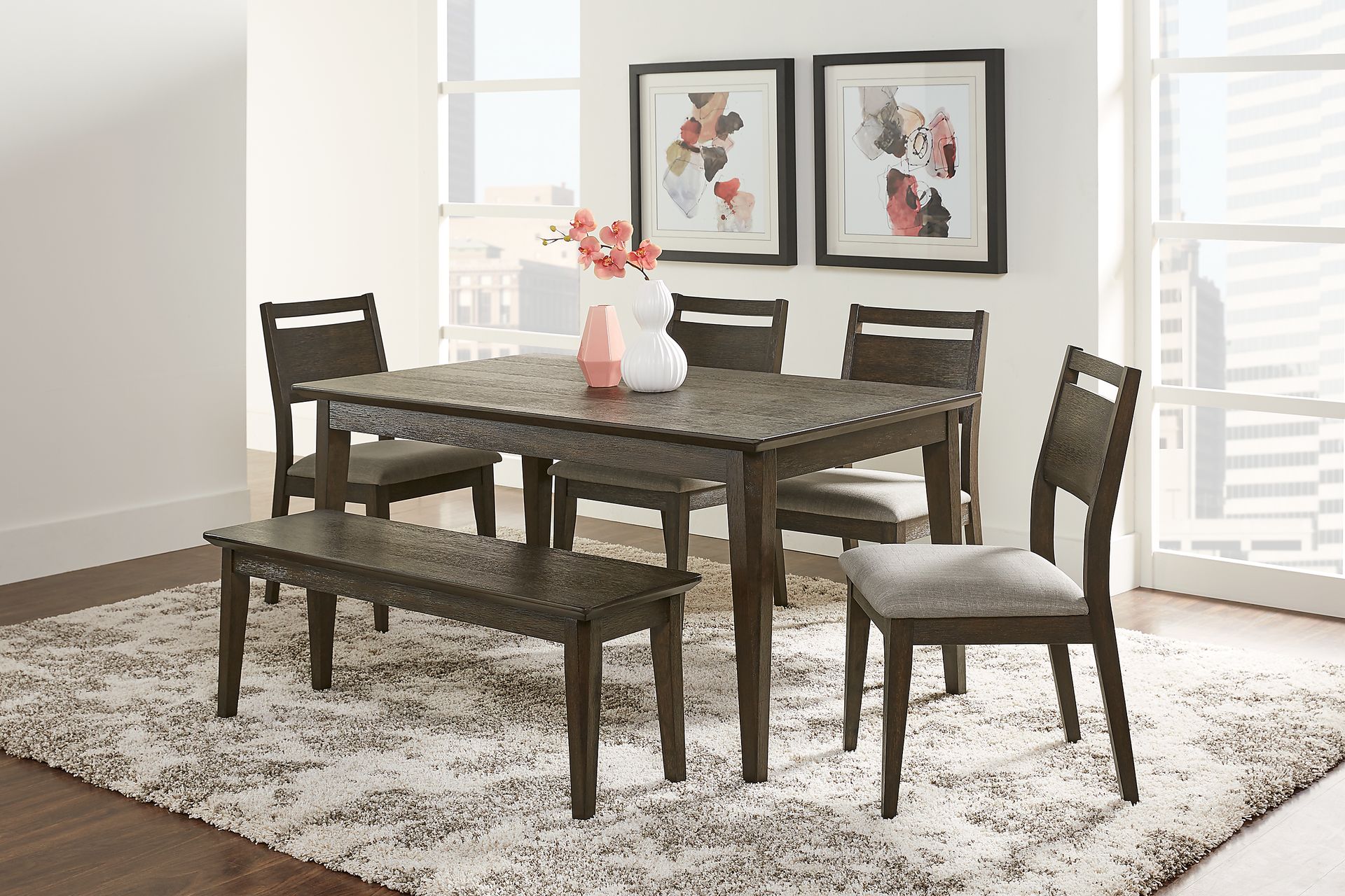 Market Street Black 4 Pc Rectangle Dining Set - Image 1