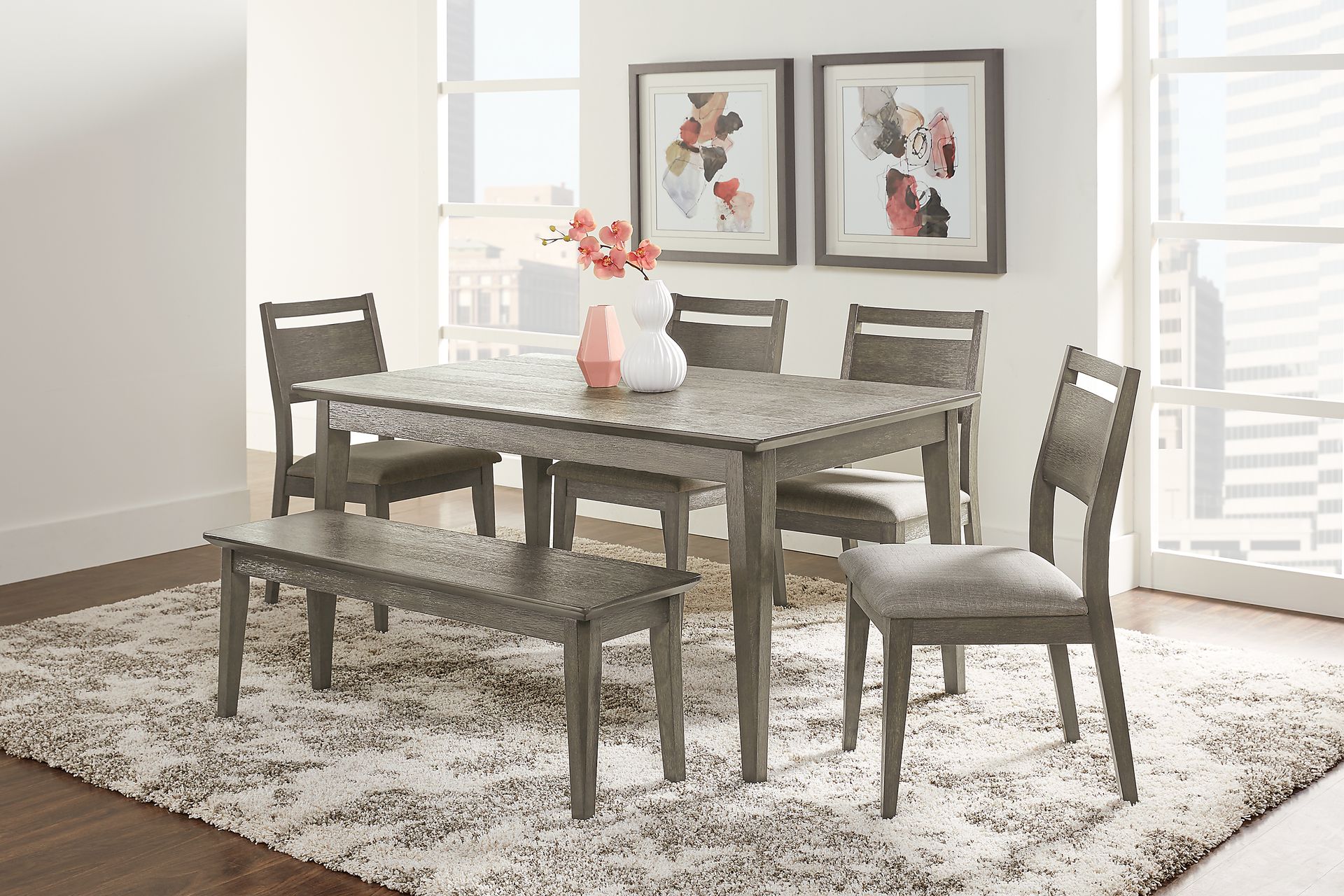 Market Street Gray 4 Pc Rectangle Dining Set - Image 1