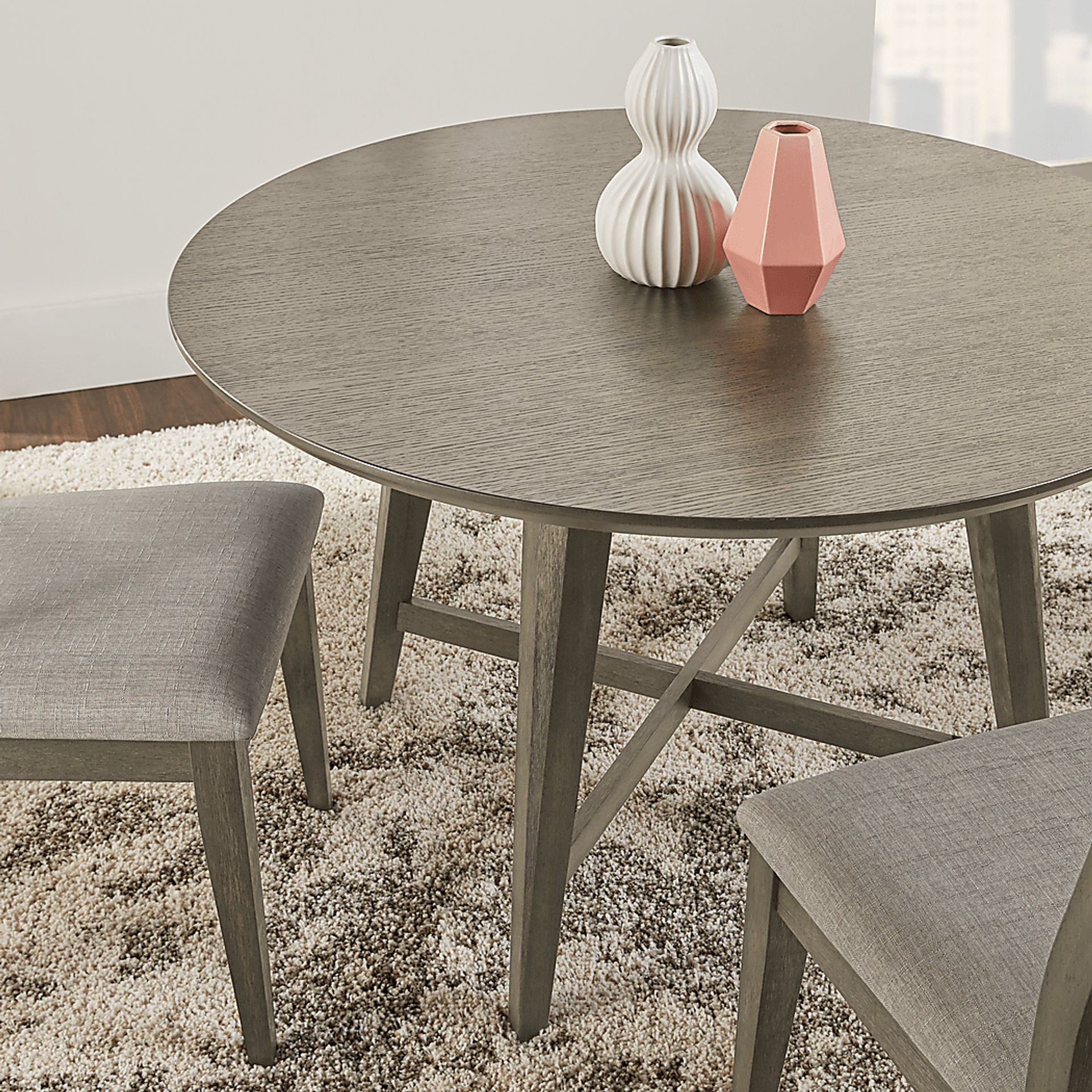 Market Street Gray Round Dining Table - Image 2