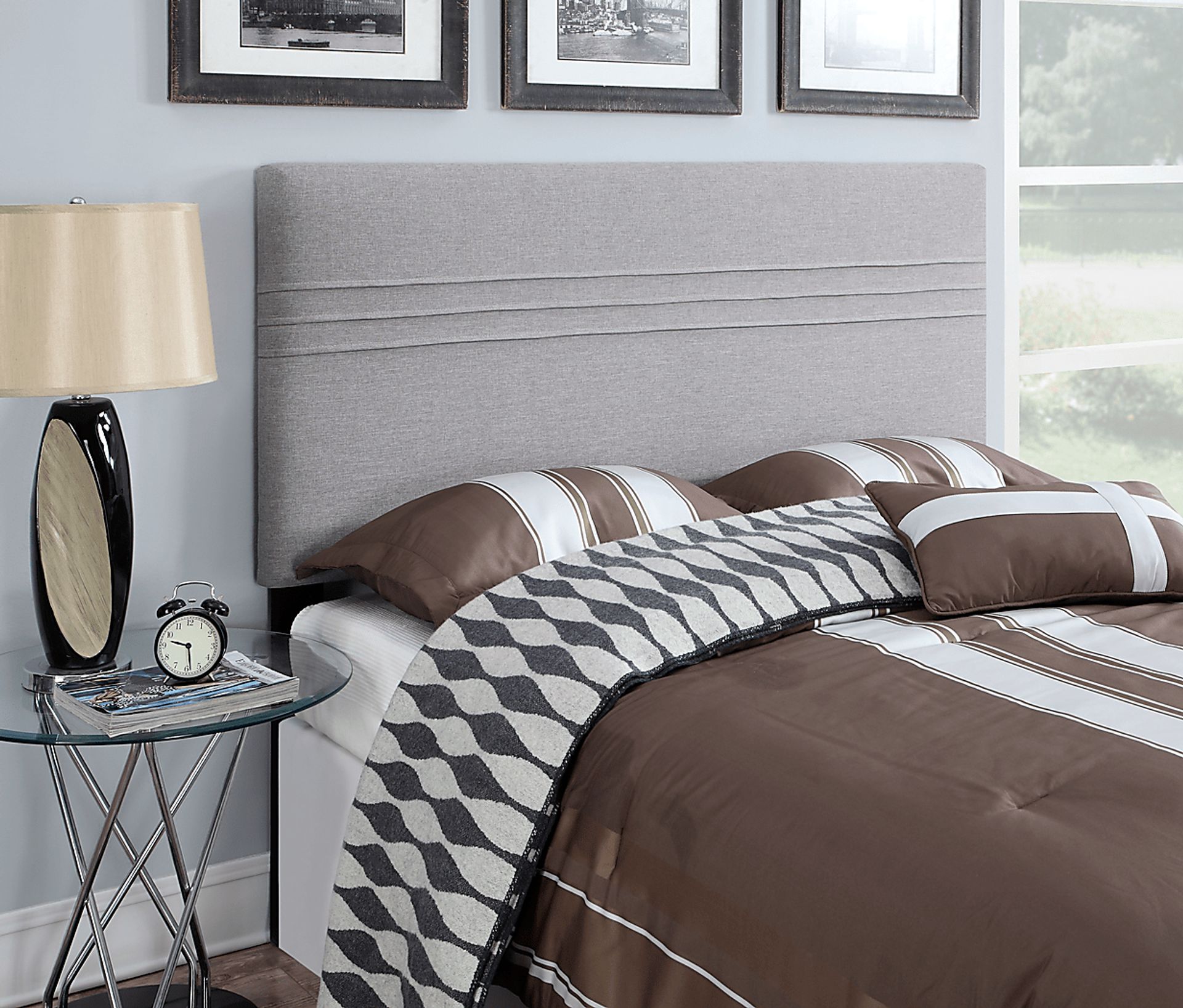 Marko Slate Queen Upholstered Headboard - Image 1