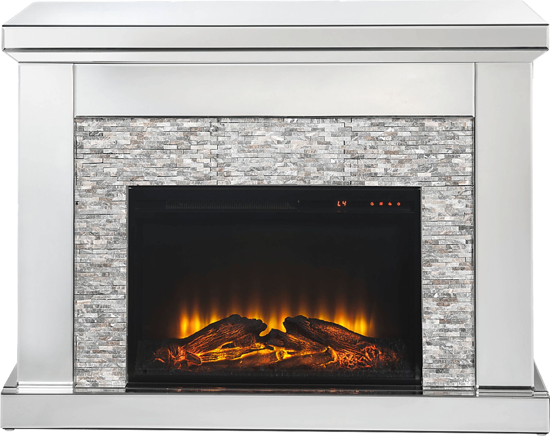 Markwood Silver 48 in. Console, With Electric Fireplace - Image 1