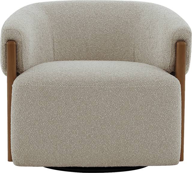 Marlene Beige Swivel Chair - Thumbnail - Image 2