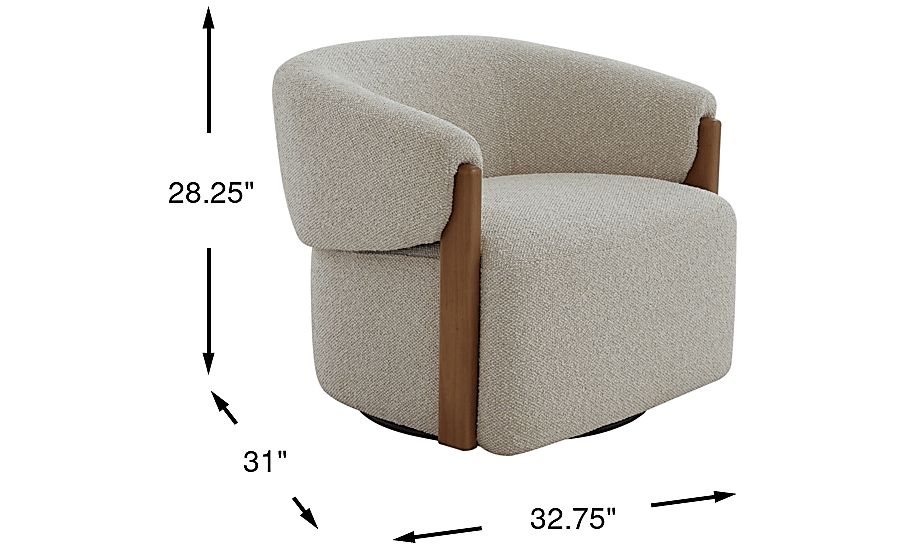Marlene Beige Woven Swivel Accent Chair | Rooms to Go