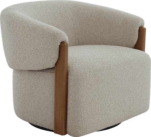 Marlene Beige Swivel Chair - Thumbnail - Image 1