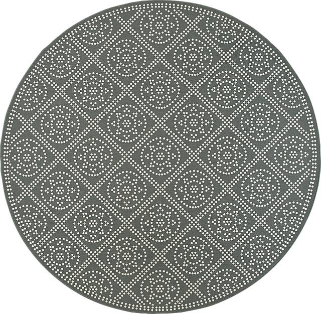 Marlfield Gray 7'10 Round Indoor/Outdoor Rug - Thumbnail - Image 1