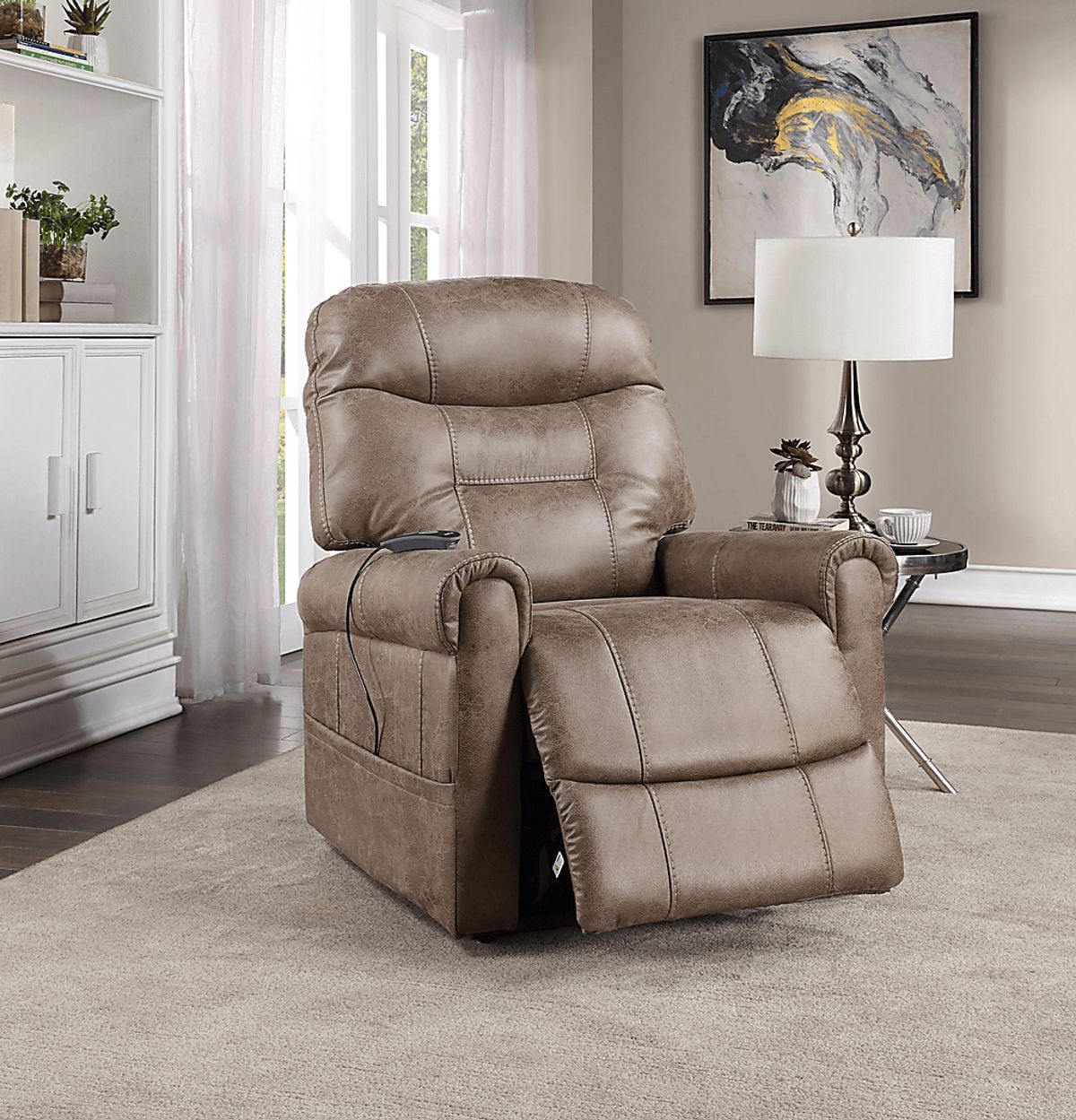 Marlhill Brown Polyester Fabric Recliner Rooms to Go