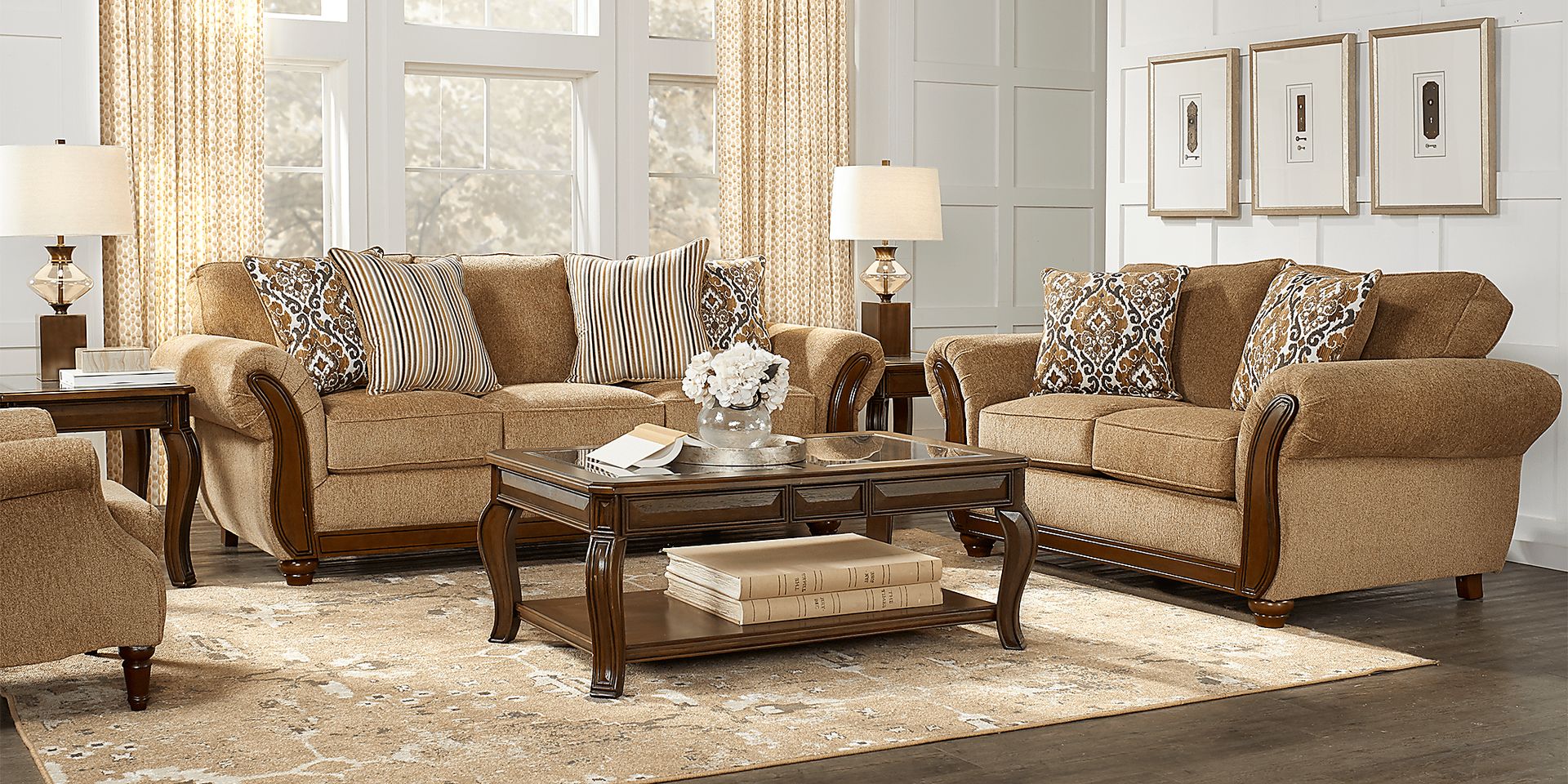 Marlington Golden Beige 3 Pc Living Room - Image 1