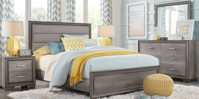 Marlow Gray 5 Pc Queen Panel Bedroom - Thumbnail - Image 1