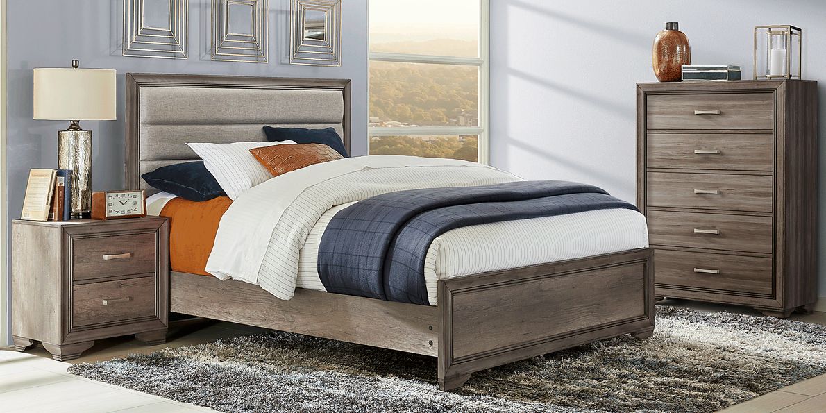 Marlow 5 Pc Gray Queen Bedroom Set With 3 Pc Queen Panel Bed