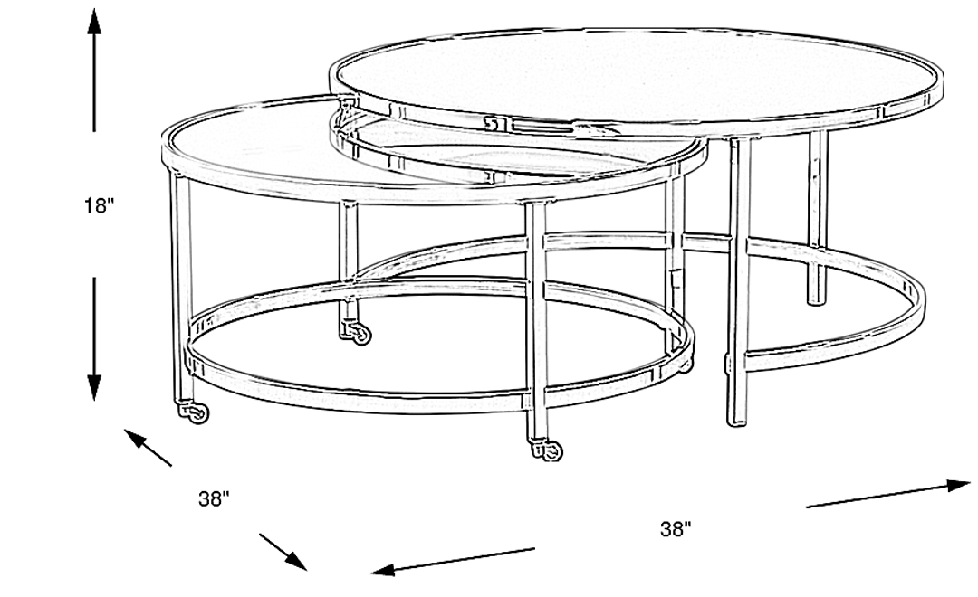 Marlow Heights Black Nesting Cocktail Table, Set of 2