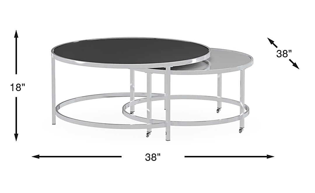 Marlow Heights Black Nesting Cocktail Table, Set of 2