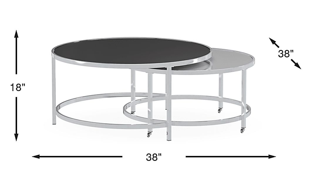 Marlow Heights Black Nesting Cocktail Table, Set of 2