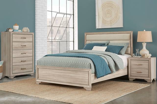 Marlow Natural 5 Pc King Panel Bedroom - Thumbnail - Image 1