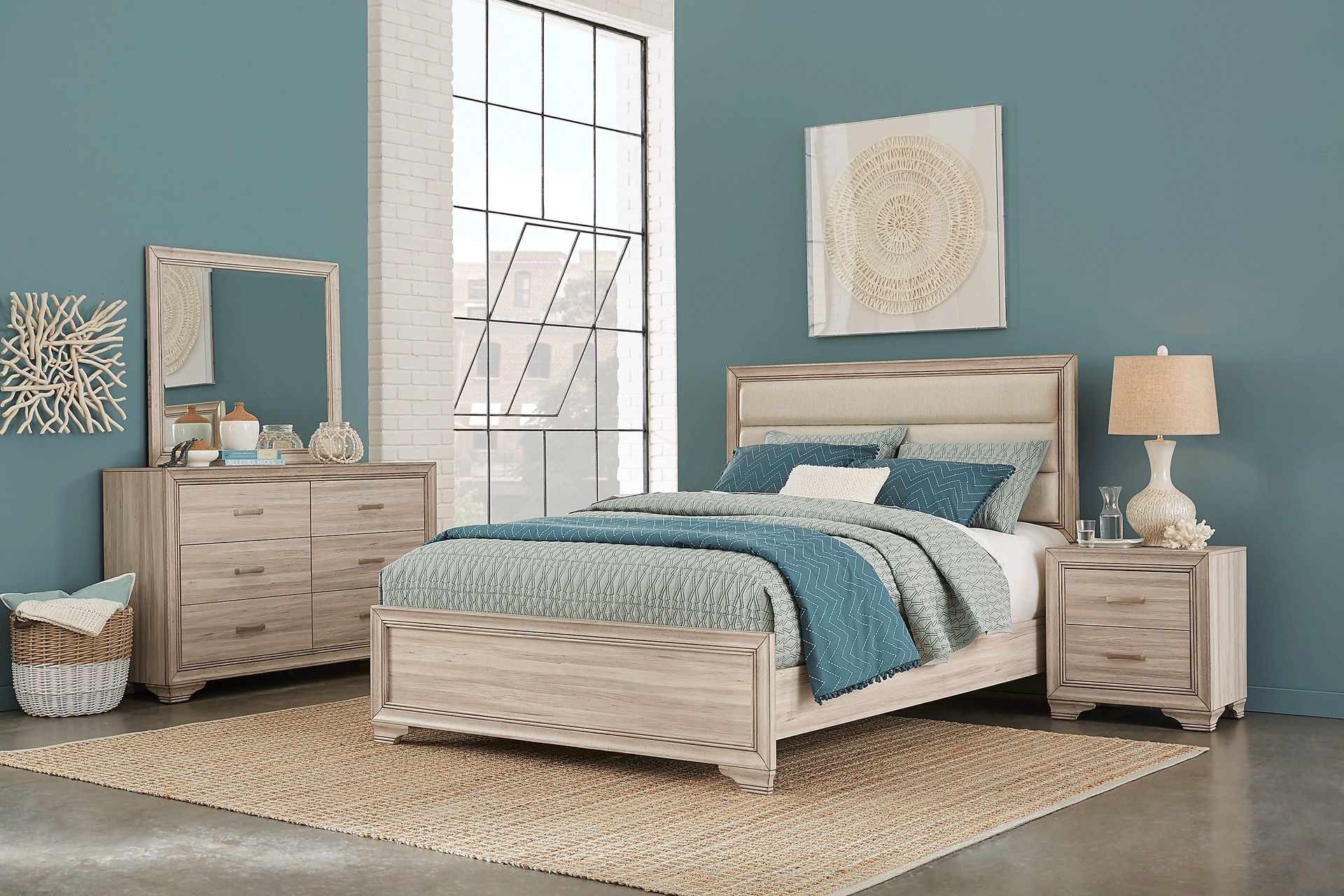 Marlow Natural 7 Pc Queen Panel Bedroom - Image 1