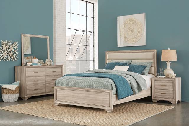 Marlow Natural 7 Pc Queen Panel Bedroom - Thumbnail - Image 1