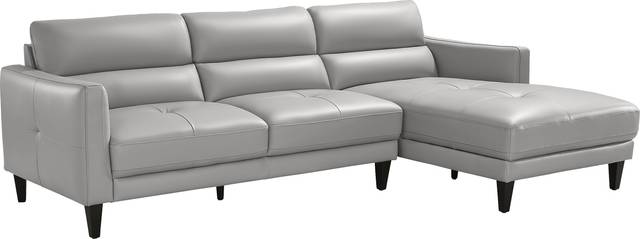 Marotta Light Gray Leather 2 Pc Sectional - Thumbnail - Image 3