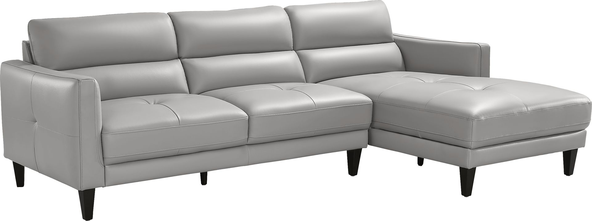 Marotta Light Gray Leather 2 Pc Sectional - Image 3