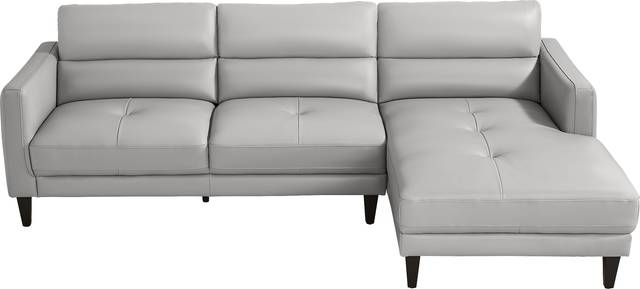 Marotta Light Gray Leather 2 Pc Sectional - Thumbnail - Image 4