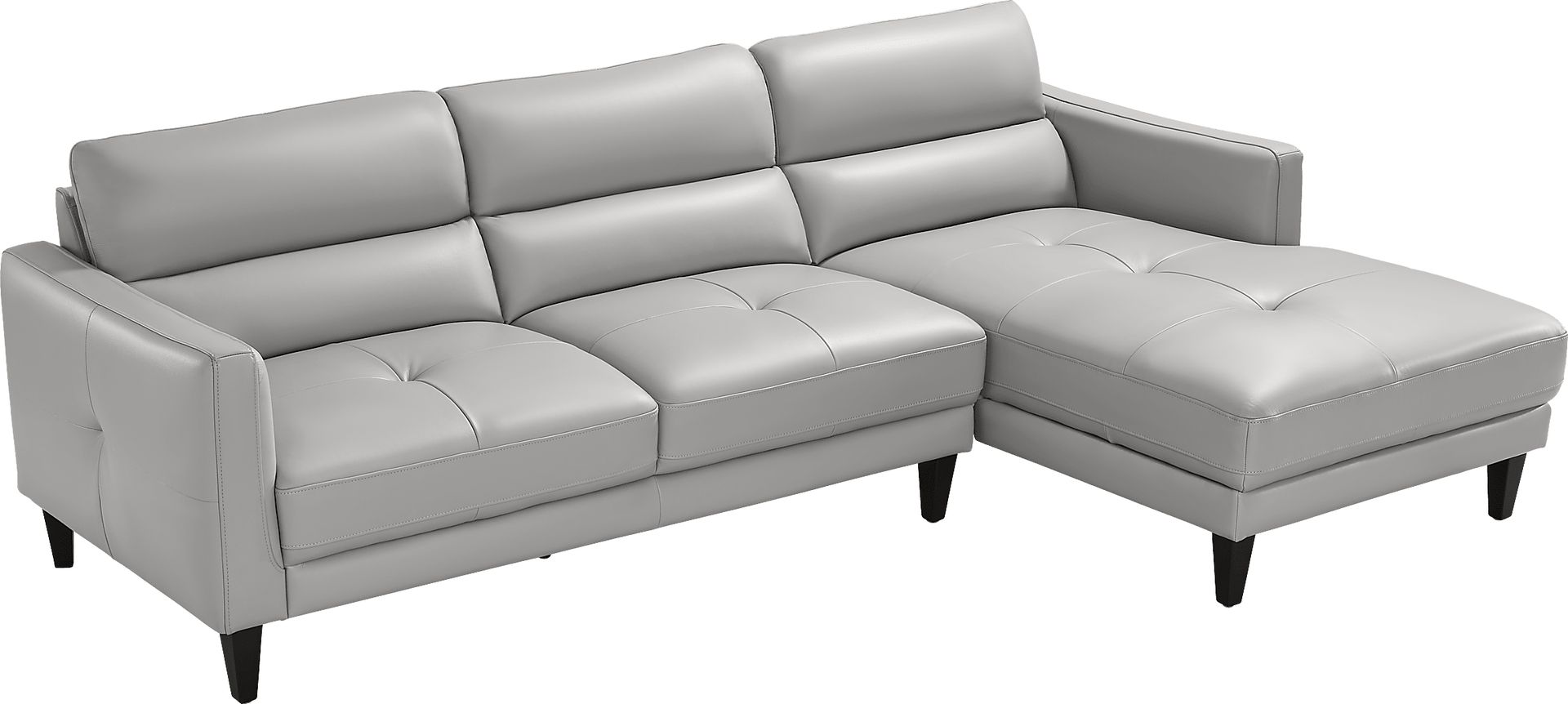 Marotta Light Gray Leather 2 Pc Sectional - Image 5