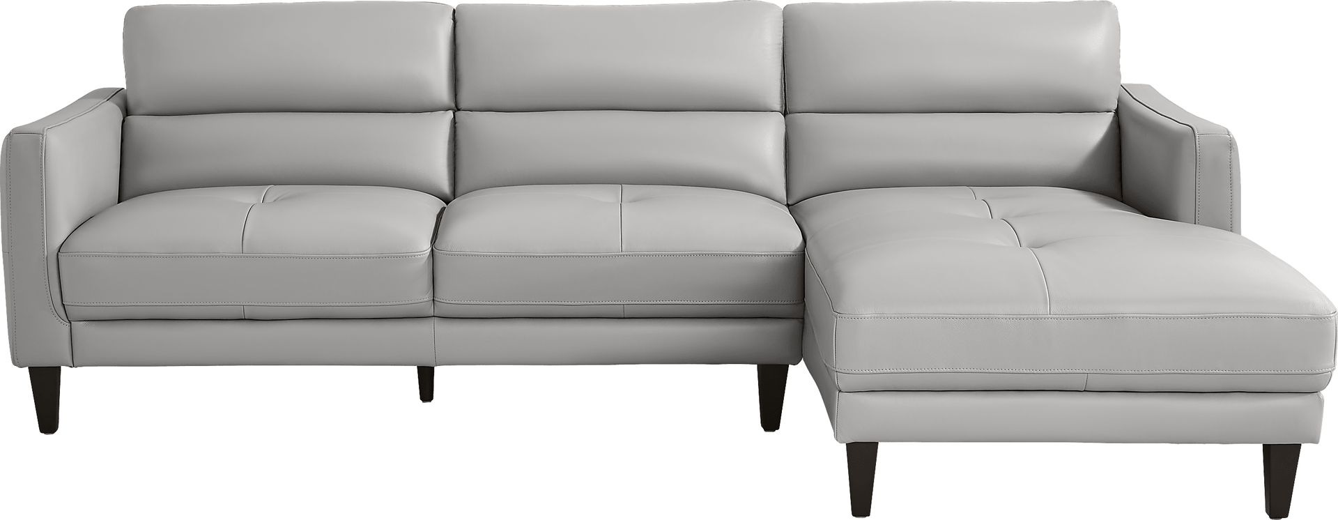Marotta Light Gray Leather 2 Pc Sectional - Image 1