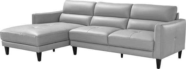 Marotta Light Gray Leather 2 Pc Sectional - Thumbnail - Image 3