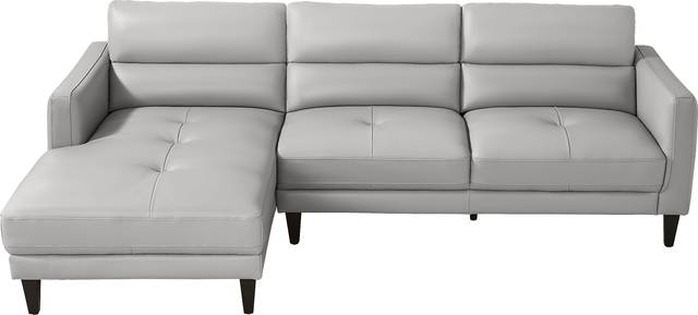 Marotta Light Gray Leather 2 Pc Sectional - Thumbnail - Image 4