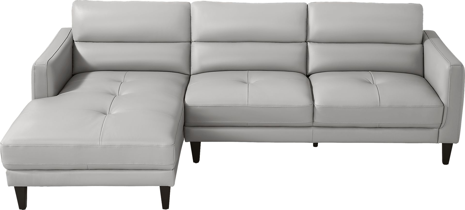 Marotta Light Gray Leather 2 Pc Sectional - Image 4