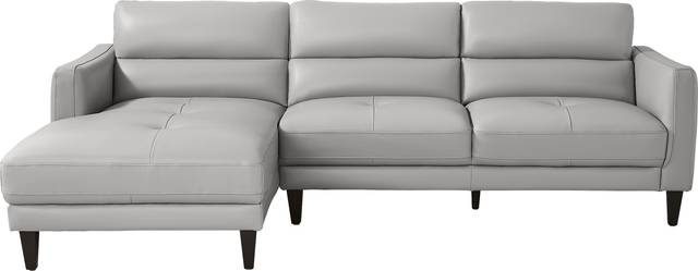 Marotta Light Gray Leather 2 Pc Sectional - Thumbnail - Image 1