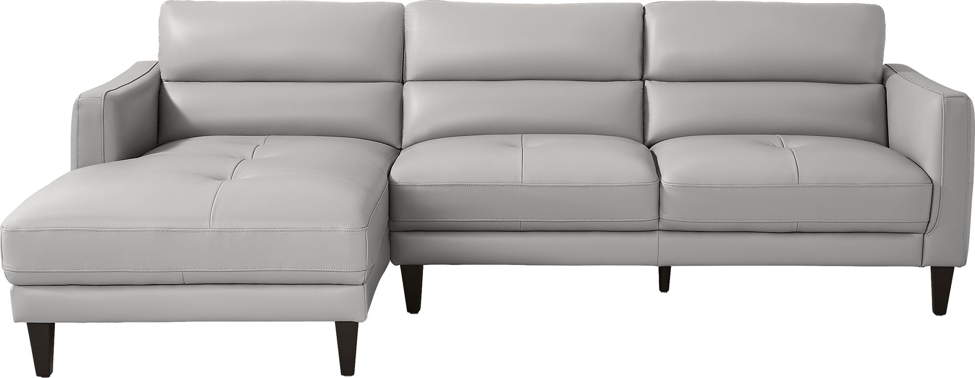 Marotta Light Gray Leather 2 Pc Sectional - Image 1