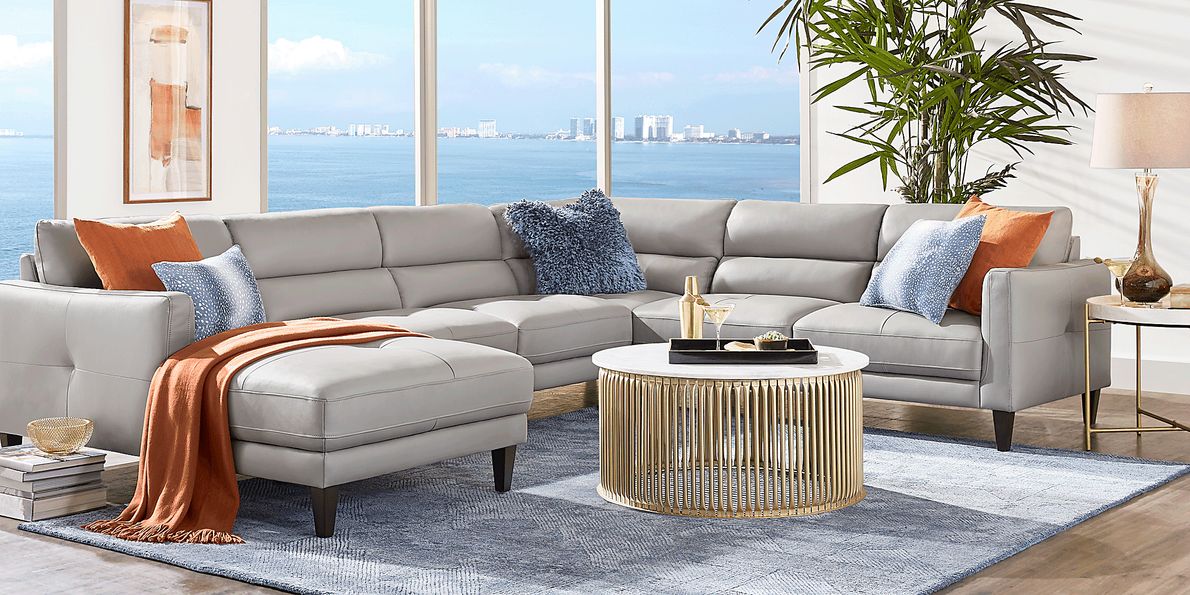 Marotta Leather 4 Pc Left Arm Chaise Sectional