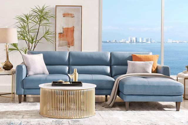 Marotta Ocean Leather 2 Pc Sectional - Thumbnail - Image 2