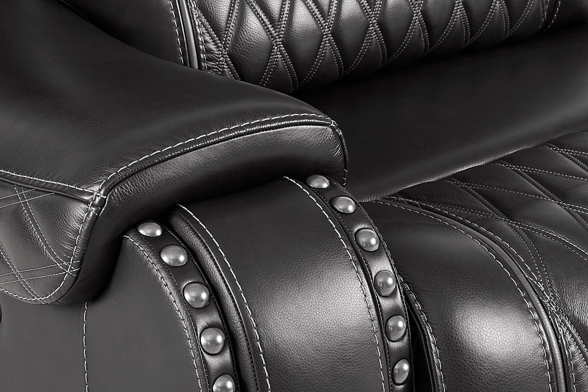 Marquee Black Leather 6 Pc Triple Power Reclining Sectional - Image 4
