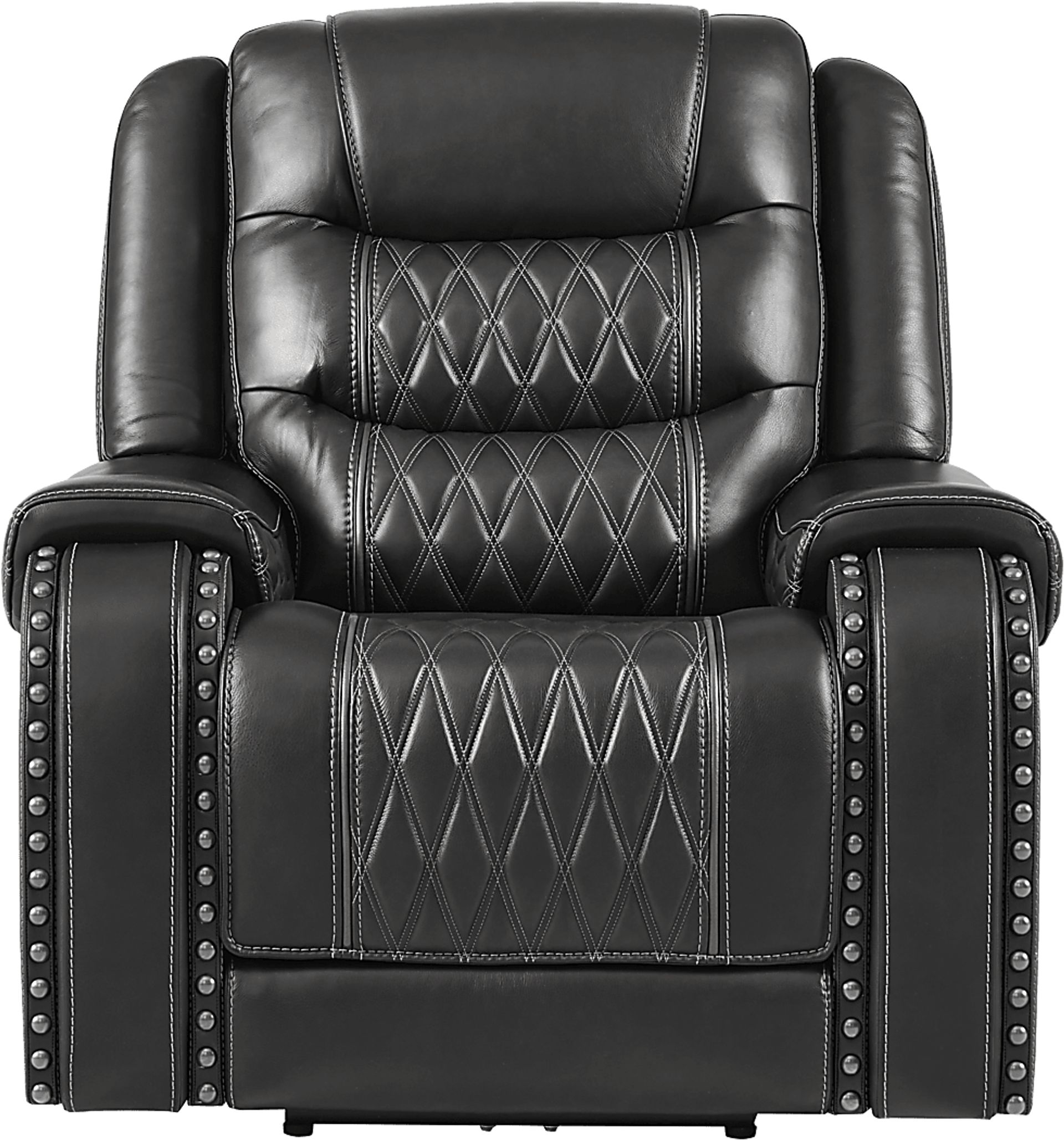 Marquee Black Leather Triple Power Recliner - Image 2