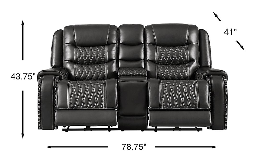 Marquee Leather Triple Power Reclining Loveseat