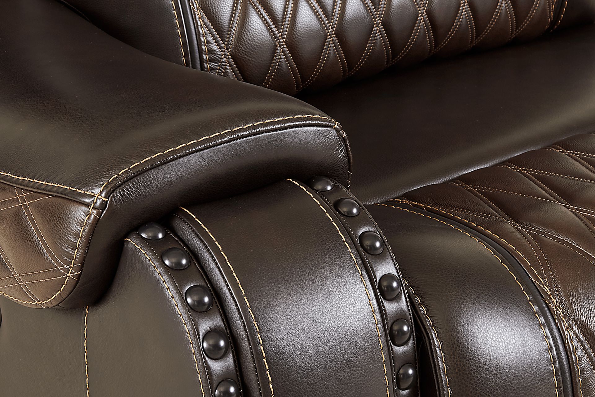 Marquee Brown 7 Pc Leather Triple Power Reclining Sectional - Image 9