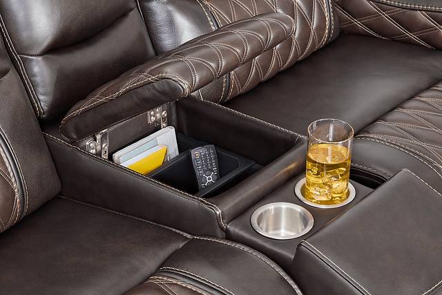 Marquee Brown 5 Pc Leather Triple Power Reclining Living Room - Thumbnail - Image 12