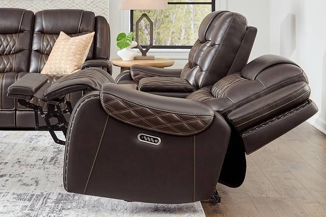 Marquee Brown 5 Pc Leather Triple Power Reclining Living Room - Thumbnail - Image 14