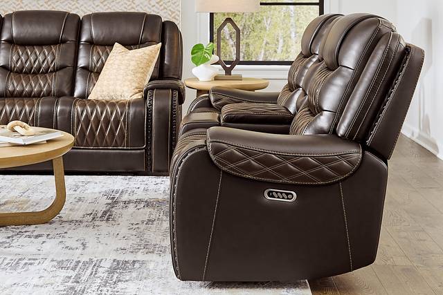 Marquee Brown 5 Pc Leather Triple Power Reclining Living Room - Thumbnail - Image 15