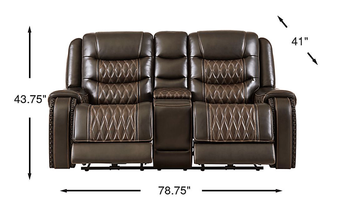 Marquee Leather Triple Power Reclining Loveseat