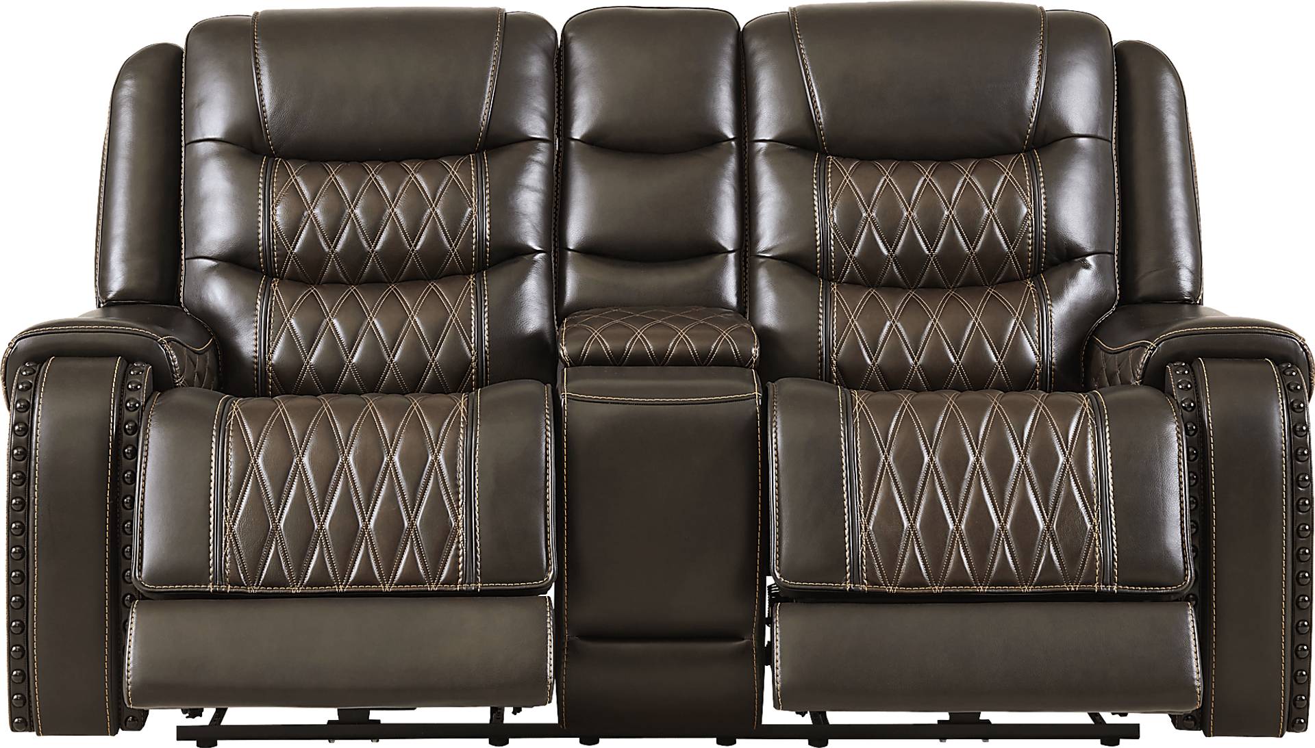 triple power reclining console loveseat