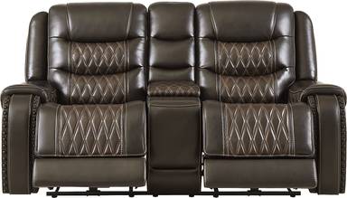 triple power reclining console loveseat