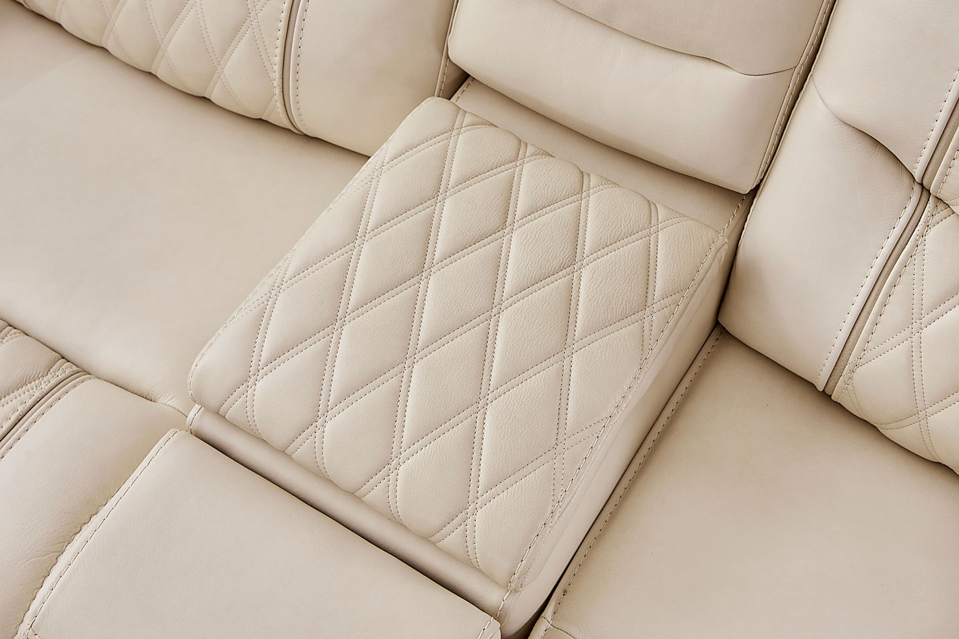 Marquee Cream 10 Pc Leather Triple Power Reclining Sectional Living Room - Image 6