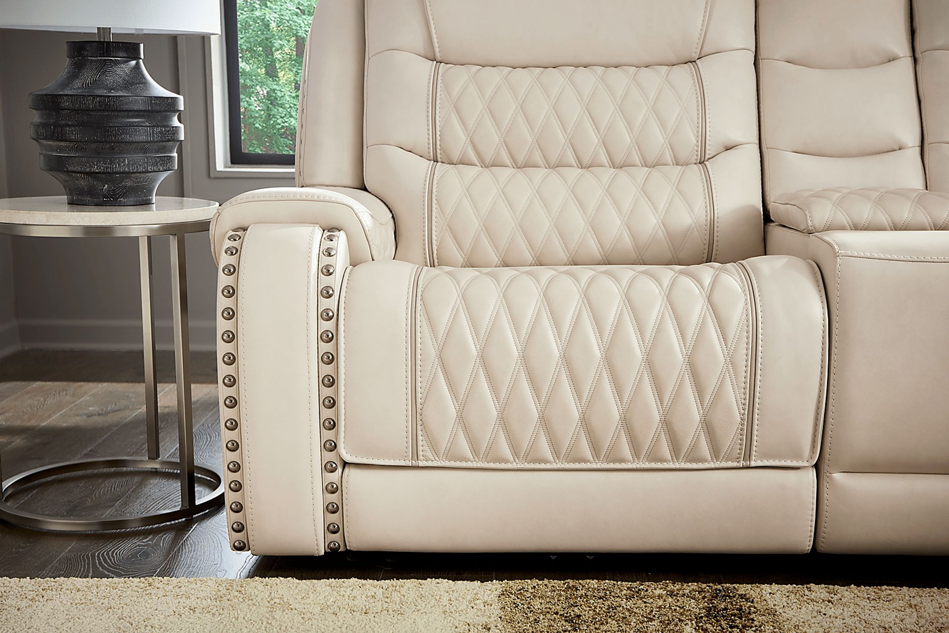 Marquee Cream 10 Pc Leather Triple Power Reclining Sectional Living Room - Image 4