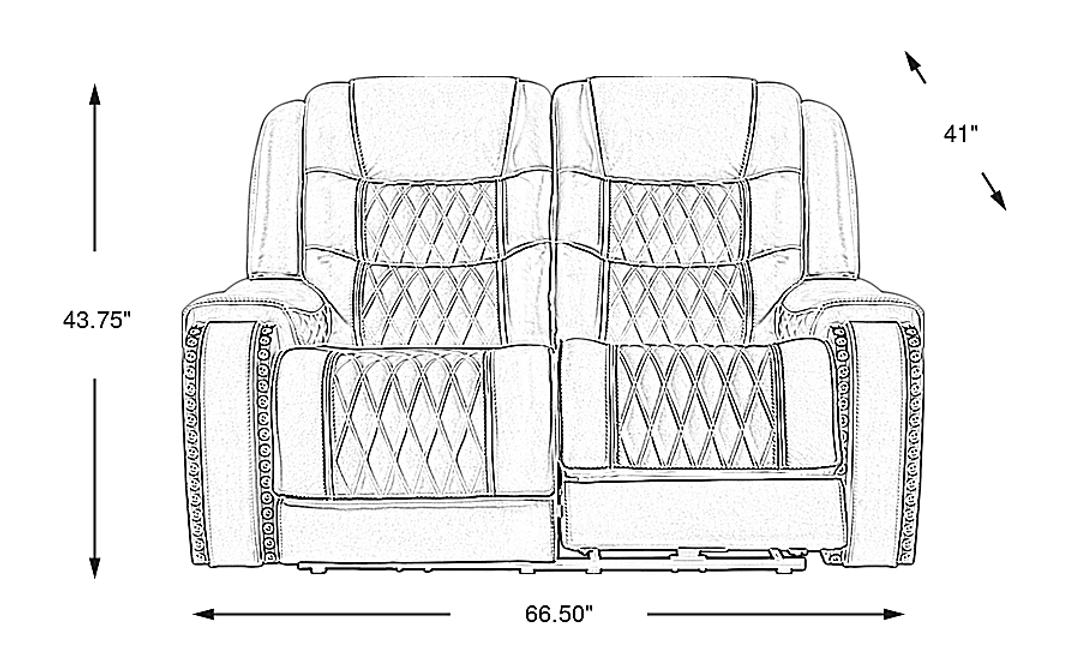 Marquee Leather Non-Power Reclining Loveseat