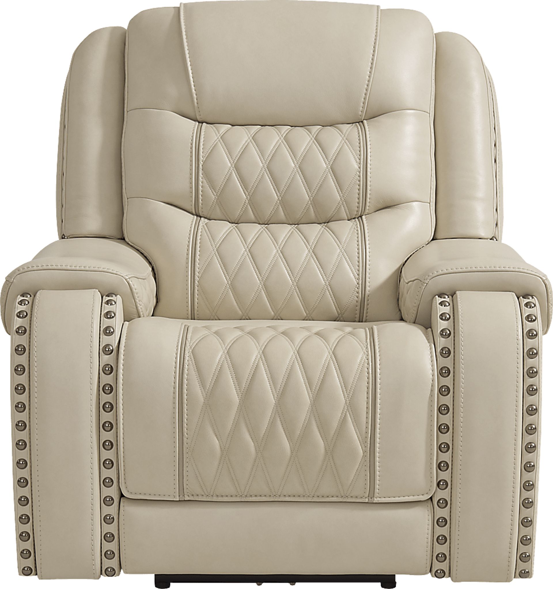 Marquee Cream Leather Triple Power Recliner - Image 3