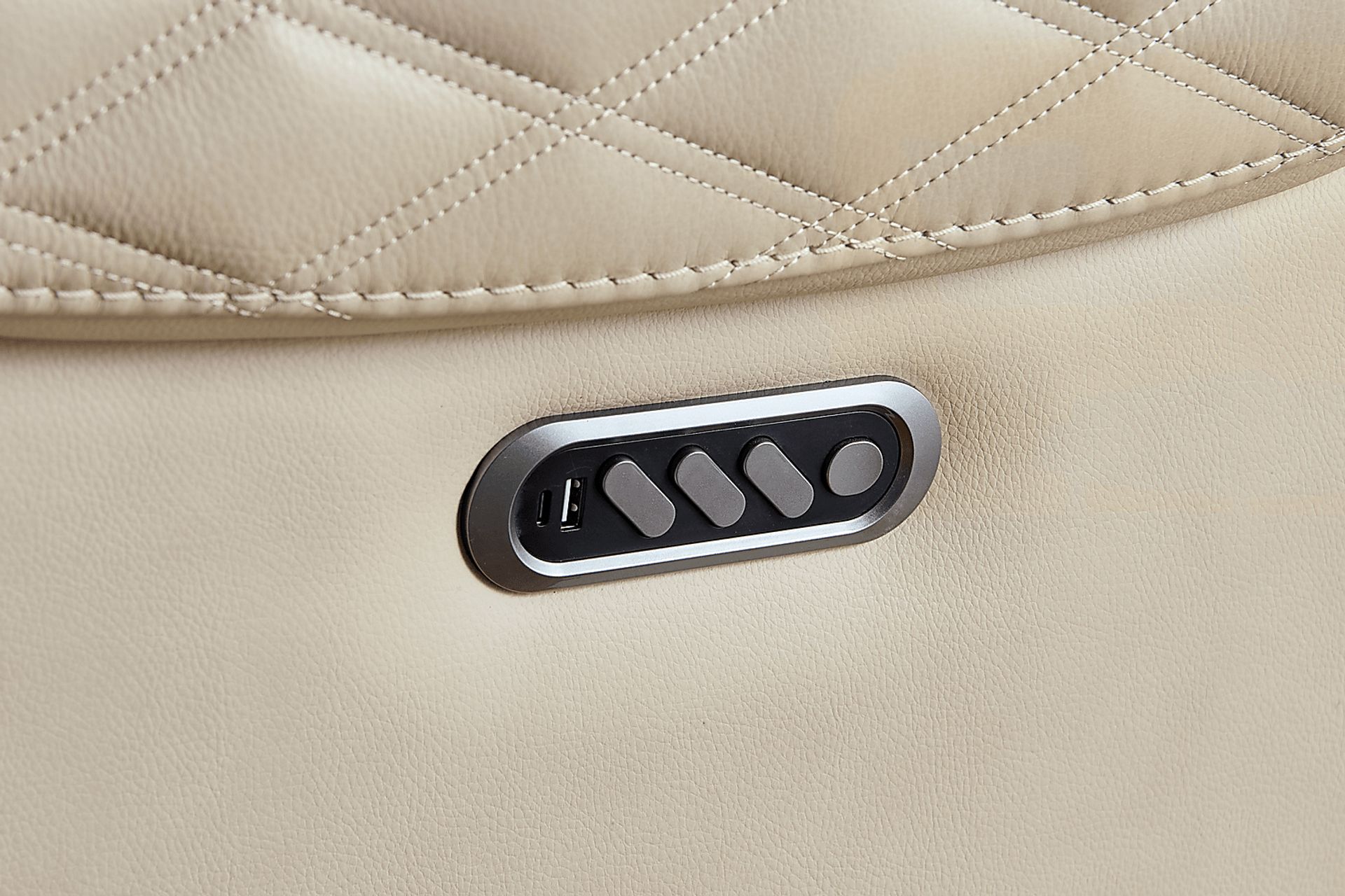 Marquee Cream Leather Triple Power Reclining Loveseat - Image 6