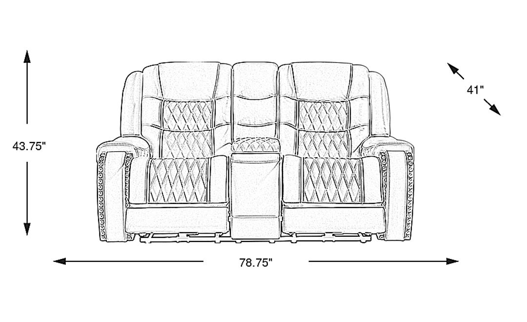 Marquee Leather Triple Power Reclining Loveseat