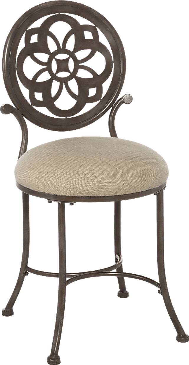 Marsala Way Beige Vanity Stool - Thumbnail - Image 1