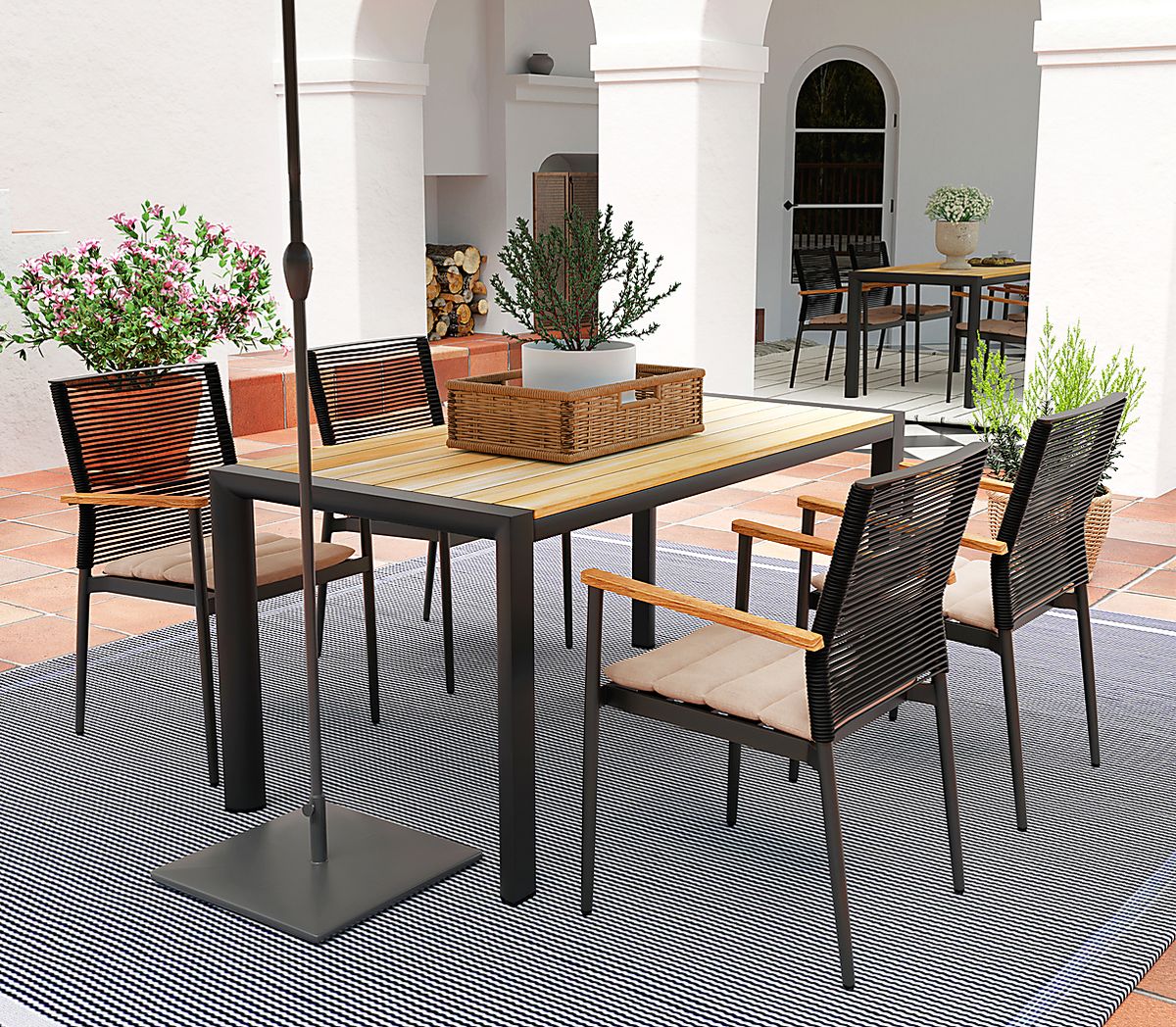 Marsalise Black Nylon,Polyester Fabric Arm Chair, Set Of 2 Rooms to Go